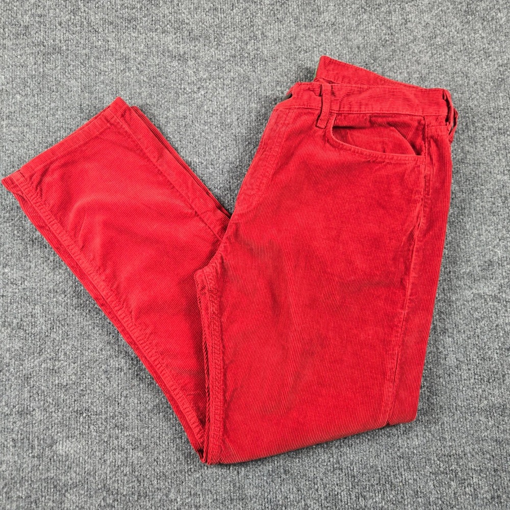 Sid Mashburn Corduroy Pants Mens 33 Red Slim Straight 5-Pocket Trousers 80s